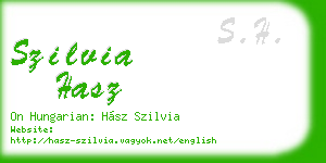 szilvia hasz business card